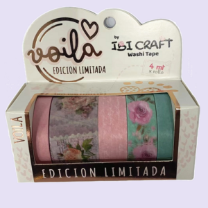 Washi tape ibi craft rosas x5