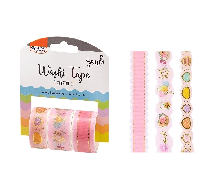 Washi tape cristal rosa brw
