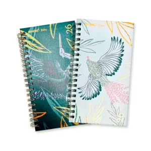 Agenda pocket semanal Boho Mooving 2026 espiral o cosida