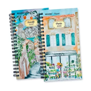 Agenda Pocket semanal Travel Mooving 2026 cosida o con espiral