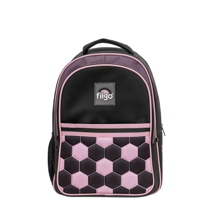 Mochila Filgo starpak 18" futbol rosa/negro