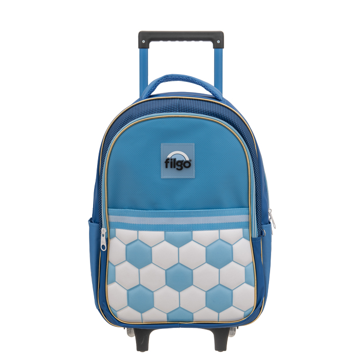 Mochila Filgo starpak 18" Futbol celeste/blanco carrito