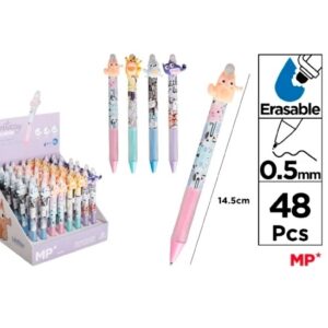 Lapicera borrable 0,5 gatito tinta azul