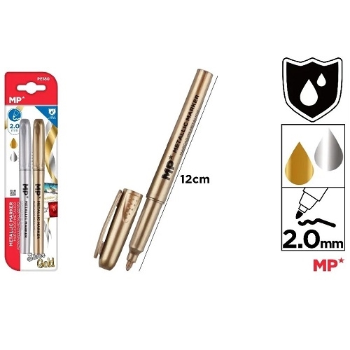 Marcador metalizado 2.0 main paper oro y plata