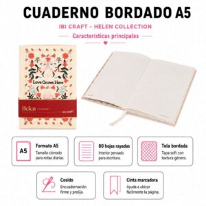 Cuaderno bordado Helen A5 80h