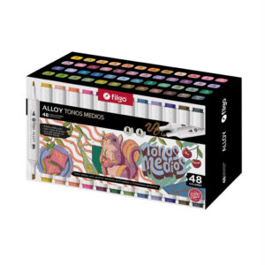 Filgo marcador base alcohol alloy exhibidor 48 tonos medios
