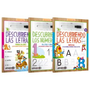Libro pizarra descubriendo letras y numeros, incluye marcador