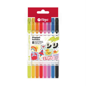 Filgo microfibra doble punta con/sello pixelart x8