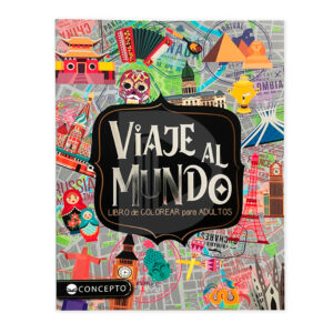 Libro colorear viaje al mundo