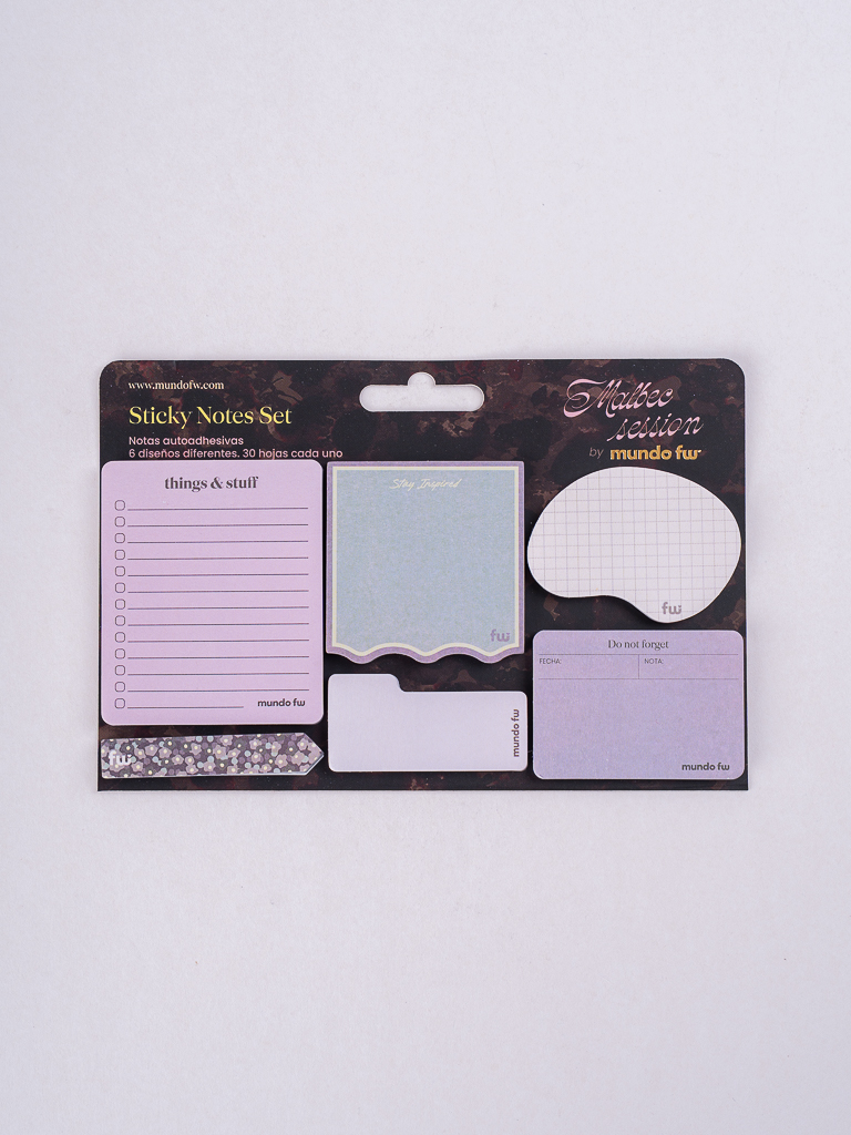 Sticky Notes Set Malbec Fw