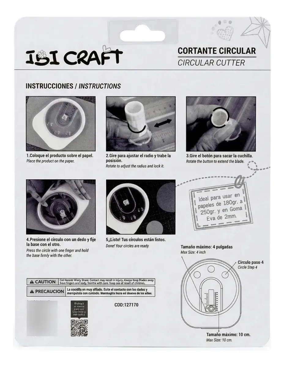 Cortador de circulos rotativo de 2 a 10cm Ibi Craft - Imagen 4